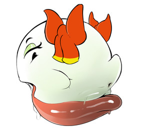 anus autocunnilingus bodily_fluids drooling eyelashes female genitals licking long_tongue looking_back masturbation not_furry open_mouth oral oral_masturbation saliva self_lick simple_background solo tongue tongue_out vaginal vaginal_masturbation vulva white_background conditional_dnp dacad mario_bros nintendo paper_mario lady_bow boo_(mario) ghost spirit
