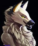 anthro black_background fangs fur looking_at_viewer male nude simple_background smile solo teeth grungecandy sergal 5:6