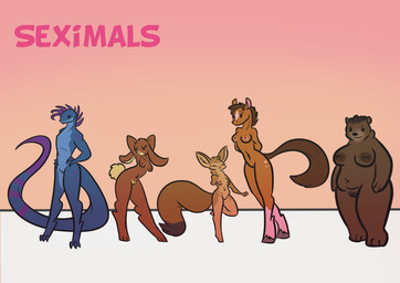 1_missing_limb amputee anthro breast_size_difference breasts disability female genitals group missing_arm nude slightly_chubby slim tail thick_tail thick_thighs vulva alorix seximals bear canid canine equid equine fennec_fox fox horse lagomorph leporid lizard mammal rabbit reptile scalie true_fox