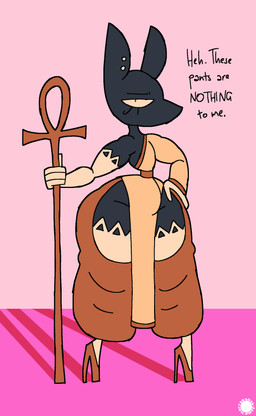 ankh anthro armwear bottomwear clothing curvy_figure dialogue ear_piercing ear_ring elbow_gloves femboy footwear gloves hand_on_hip handwear high_heels legwear logo male oversized_bottomwear oversized_clothing oversized_pants pants piercing ring_piercing robe shoes small_waist socks solo text thick_thighs thigh_highs thigh_socks wasp_waist wide_hips thatdawgmurray simgishel_(thatdawgmurray) canid canine canis jackal mammal absurd_res aliasing artist_logo artist_name digital_media_(artwork) english_text hi_res signature