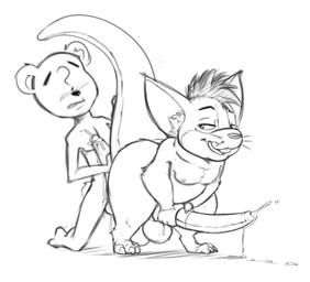anthro balls big_penis blush bodily_fluids cum cum_on_ground duo erection fur genital_fluids genitals grinding male male/male penis question_mark sex tapering_penis emenius wildstar anon chua mammal 2019 digital_drawing_(artwork) digital_media_(artwork) hi_res monochrome sketch