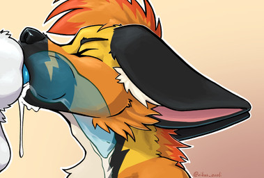 animal_genitalia anthro asphyxiation balls bodily_fluids breath_play cum cum_in_mouth cum_inside deep_throat drinking drinking_cum duo fur genital_fluids genitals hilting knot knotted_penis knotting male male/male oral oral_penetration orange_body orange_fur orgasm penetration penis sheath translucent x-ray_view yellow_body yellow_fur vikas thunder_fox ych_(character) canid canine fox mammal maned_wolf hi_res