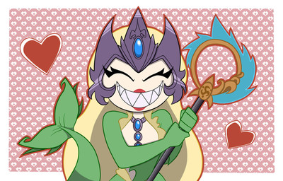 armor blonde_hair crown eyes_closed female fish_tail gorget green_body hair headgear heart_symbol holding_object jewelry lips long_hair necklace scepter sharp_teeth solo split_form teeth nelljoestar league_of_legends riot_games tencent nami_(lol) aquatic humanoid merfolk 2017 hi_res