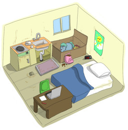 alarm_clock ambiguous_feral ambiguous_gender bed black_eyes blue_body blue_fur bodily_fluids clock computer container cup desk dish electronics feces feral fur furniture genital_fluids green_hair green_tail hair inside kibble litter_box open_mouth paper pen_(object) pet_food poster quadruped sink solo table tail urine window young young_ambiguous young_feral carpdime fluffy_pony fluffy_pony_(species) mammal digital_media_(artwork) shaded