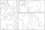 anthro base_one_layout big_breasts blockage_(layout) breasts buttplug buttplug_tail cock_gag comic cyborg_taur cyborgification duo fake_tail fellatio female forced forced_transformation four_frame_image four_frame_sequence gag gender_transformation hair hi_res huge_breasts human_to_taur male mammal mephitid merging monochrome mtf_transformation mxl oral penile plug_(sex_toy) sequence sex sex_toy skunk suit_transformation taur transformation vertical_blockage