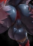 anthro anus backsack balls balls_focus big_balls big_penis black_balls black_body black_penis bodily_fluids butt butt_shot close-up foreskin genital_focus genitals glans hair huge_balls huge_penis humanoid_genitalia humanoid_penis male muscular muscular_anthro muscular_male non-mammal_balls nude penis perineum pink_glans presenting red_hair retracted_foreskin solo spreading sweat sweaty_balls sweaty_butt sweaty_genitalia tail zex bushiroad future_card_buddyfight mythology demon_lord_dragon_batzz dragon mythological_creature mythological_scalie reptile scalie digital_media_(artwork) digital_painting_(artwork)