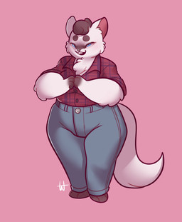 anthro blue_eyes bottomwear chest_tuft clothed clothing denim denim_bottomwear denim_clothing female fully_clothed grin jeans pants pattern_clothing pattern_shirt pattern_topwear pink_background plaid plaid_clothing plaid_shirt plaid_topwear shirt simple_background smile solo standing toony topwear tuft marshmallowfury lea_(marshmallowfury) domestic_cat felid feline felis mammal siamese_cat 2015 digital_drawing_(artwork) digital_media_(artwork) hi_res