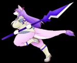 action_pose anthro female melee_weapon overweight overweight_anthro overweight_female polearm pose running simple_background slightly_chubby solo spear tail transparent_background weapon kurube meryu unknown_species alpha_channel