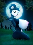 anthro big_breasts big_butt black_body black_fur breasts butt fangs feet female forest forest_background fur grass huge_breasts light looking_at_viewer moon moonlight nature nature_background night nipples nude pink_nipples plant sitting sitting_on_ground smile smiling_at_viewer solo star tail teeth thick_thighs tongue tree white_body white_fur yellow_eyes lostworkszx ming_hua bear giant_panda mammal 3d_(artwork) digital_media_(artwork) hi_res source_filmmaker_(artwork)