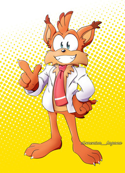 3_toes anthro barefoot bottomless bottomless_anthro claws clothed clothing collared_shirt dress_shirt dress_shirt_only feet finger_claws fur male necktie open_clothing open_mouth open_shirt open_topwear orange_body orange_fur paws plantigrade shirt smile solo teeth text toe_claws toes topwear topwear_only domenica_lagana atari bubsy_(series) bubsy_4d bubsy_bobcat bobcat felid feline felis lynx mammal 2025 english_text hi_res