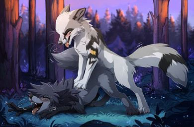 4_toes ass_up balls black_nose bodily_fluids claws detailed_background drooling duo eyes_closed feet female female_penetrated feral feral_on_feral feral_penetrated feral_penetrating feral_penetrating_feral forest from_behind_position fur genitals grass grey_body grey_fur looking_pleasured male male/female male_penetrating male_penetrating_female mounting open_mouth outside paws penetration pinned plant saliva saliva_string sex sharp_teeth spread_legs spreading tail teeth toes tongue tongue_out tree hioshiru hioshiru_(character) kej_(kejifox) canid canine canis enfield fox mammal marble_fox red_fox true_fox wolf 2017