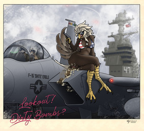 aircraft aircraft_carrier anus beak bedroom_eyes bikini bird_feces clothing dog_tags eyewear feces feet female genitals gun holidays licking licking_lips narrowed_eyes outside peeing photo pooping ranged_weapon scales scatplay seductive ship solo sunglasses swimwear talons toes tongue tongue_out two-piece_swimsuit united_states_of_america vehicle vulva warship watercraft weapon wings tybalt_draws 4th_of_july f-15_eagle accipitrid accipitriform avian bird eagle felid feline mammal absurd_res hi_res