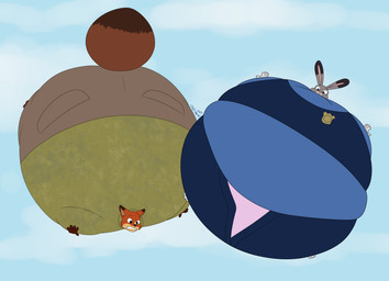 air_inflation anthro badge belly belly_expansion big_belly big_cheeks big_tail black_ear_tips black_eyebrows black_nose blue_bottomwear blue_clothing blue_pants blue_shirt blue_sky blue_topwear blue_vest body_inflation bottomwear brown_bottomwear brown_clothing brown_ear_tips brown_inner_ear brown_pants brown_tail brown_tail_tip clothed clothing cloud dipstick_ears dipstick_tail duo ear_markings expansion eyebrows eyelashes female floating green_clothing green_eyes green_shirt green_topwear grey_body grey_ears huge_belly huge_tail hyper hyper_belly hyper_inflation hyper_tail immobile inflation male markings multicolored_ears open_bottomwear open_clothing open_pants orange_body orange_ears panties pants pink_clothing pink_inner_ear pink_nose pink_panties pink_underwear puffed_cheeks purple_eyes shirt sky skyscape spherical_inflation tail tail_expansion tail_markings teeth tight_clothing topwear underwear vest charismakat disney zootopia judy_hopps nick_wilde canid canine european_rabbit fox lagomorph leporid mammal oryctolagus rabbit red_fox true_fox 2025 absurd_res colored digital_media_(artwork) flat_colors hi_res signature