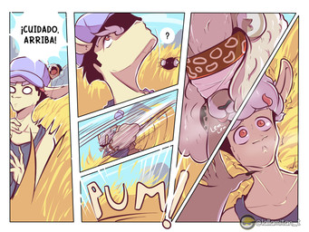 afro anthro collar duo female group hair male male/female simple_background text trio lallamitan_t joan_(lallamitan_t) nala_(mrmapache) zuberi_(mrmapache) camelid felid lion llama mammal pantherine 4:3 absurd_res comic digital_media_(artwork) hi_res spanish_text translated