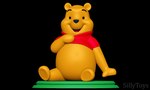 3d_modeling 3d_print anthro clothed clothing hand_on_chest happy male open_mouth overweight pantsless simple_background sitting solo stage yellow_body sillytoys disney winnie_the_pooh_(franchise) bear mammal 3d_(artwork) digital_media_(artwork) hi_res