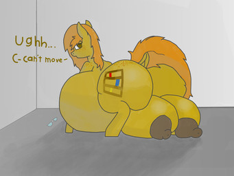 belly belly_expansion big_belly big_breasts big_butt big_teats breast_expansion breasts butt butt_expansion crotch_breasts cutie_mark dark dialogue dock_(anatomy) expansion eyewear female feral freckled_butt freckled_face freckled_shoulders freckles fur glasses hair huge_belly huge_breasts huge_butt huge_teats hyper hyper_belly hyper_breasts hyper_butt immobile inside looking_at_viewer looking_back mane mane_hair nipples nude overweight overweight_female red_hair resting_on_belly shadow solo speech_bubble tail teat_expansion teats text thick_thighs wide_hips kokopingas98 hasbro my_little_pony fan_character quick_shelf equid equine horse mammal pony 4:3 absurd_res english_text hi_res shaded