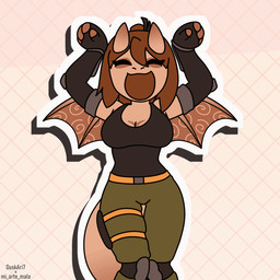 anthro back_wings clothing dancing eyelashes eyelashes_through_hair eyes_closed female hair happy horn open_mouth open_smile smile spread_wings tail translucent translucent_hair wings duskari7 caramelldansen canela_(iczy) 1:1 animated hi_res loop meme