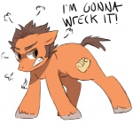 alternate_species angry brown_eyes brown_hair cutie_mark feral hair male ponification quadruped solo tail scalene-trlangle disney hasbro my_little_pony wreck-it_ralph ralph_(wreck-it_ralph) equid equine horse mammal pony crossover