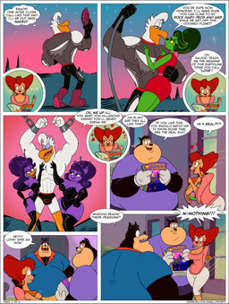 abs anthro black_body black_border black_fur border bottomwear bound bulge chain chained clothed clothed_anthro clothed_female clothed_male clothing comic_book dialogue female fully_clothed fully_clothed_anthro fully_clothed_female fully_clothed_male fur green_body group hair hands_tied male muscular muscular_anthro muscular_male overweight overweight_anthro overweight_male pants partially_clothed_anthro partially_clothed_male princess purple_body red_hair royalty speech_bubble tan_body tan_fur text torn_bottomwear torn_clothing torn_pants white_body white_fur smallfryspy disney ducktales ducktales_(1987) goof_troop major_courage peg_pete pete_(disney) peter_pete_sr. pj_(goof_troop) alien anatid anseriform avian bird canid canine canis domestic_cat domestic_dog domestic_pig duck felid feline felis mammal suid suine sus_(pig) absurd_res comic english_text hi_res url