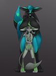 3_fingers 3_toes 4_ears anthro big_breasts biped black_body black_breasts black_feathers black_sclera blue_body blue_eyes blue_feathers blush boob_hat breasts digitigrade duo feather_hair feathered_wings feathers featureless_breasts featureless_crotch feet female female_anthro fingers green_body green_eyes green_feathers green_scutes green_stripes grey_background grey_body grey_feathers grey_head grey_paws grey_sclera grey_wings hand_on_own_elbow hand_on_shoulder happy head_between_breasts herm huge_breasts intersex larger_anthro larger_herm larger_intersex larger_nude long_ears long_neck male male_anthro multi_ear non-mammal_breasts nude nude_anthro nude_gynomorph nude_herm nude_male paws pseudo_hair scutes simple_background size_difference smaller_anthro smaller_male smaller_nude smile standing stripes tail toes winged_arms wings chessi aaron_(avali) ralena/ralaku avali avian 2022 absurd_res hi_res herm_(lore) male_(lore)