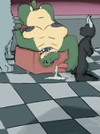 anthro bodily_fluids breasts cum ejaculation female femboy floor genital_fluids genitals group handjob herm intersex knot knotted_penis male orgasm_face penile penis penis_milking sex size_difference smile thrusting tile tile_floor trio upside_down ails alligator alligatorid bovid bovine canid canine canis cattle crocodilian mammal reptile scalie wolf 3:4 absurd_res hi_res