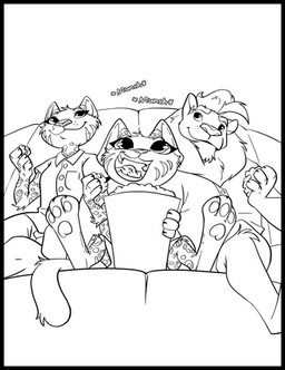 3_toes anthro barefoot big_pupils bottomwear cat_smile clothing collared_shirt dress_shirt eating eating_food facial_markings feet female food fur group head_markings head_tuft holding_food holding_object long_tail low-angle_view male mane markings onomatopoeia open_mouth pants pawpads pointy_ears popcorn pupils round_ears shirt shorts simple_background sitting smile sound_effects spots spotted_body spotted_fur striped_markings stripes tail text toes topwear trio tuft young ruffu pepper_in_the_sandbox pepper_(ruffu) felid feline mammal serval digital_drawing_(artwork) digital_media_(artwork) low_res monochrome sketch parent_(lore) parent_and_child_(lore)