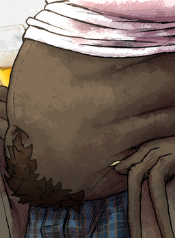 anthro belly belly_hair big_belly body_hair bottomwear brown_body close-up clothed clothing legwear male nails navel overweight pants pants_only pattern_clothing pattern_legwear shirt tan_claws topless topwear white_clothing white_shirt white_topwear wings chopangigante stop_putting_this_image_on_my_timeline_you're_making_me_act_up_(meme) chun_(chopangigante) bat mammal 2025