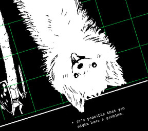 ambiguous_gender anthro armor beady_eyes dual_holding fur holding_melee_weapon holding_object holding_shield holding_sword holding_weapon long_neck looking_at_viewer melee_weapon shield solo sword text tongue tongue_out upside_down weapon what where_is_your_god_now white_body white_fur bonehead_(artist) undertale undertale_(series) lesser_dog canid canine canis domestic_dog mammal 2015 english_text low_res