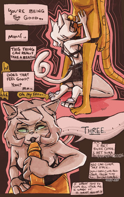 anthro blush blush_lines bra breasts clothed clothing dialogue dress duo ear_piercing feet female genitals green_eyes hair hand_on_penis handjob heart_symbol male male/female mole_under_eye mole_under_mouth nude_male partially_clothed pawpads penile penis piercing seductive sex short_hair soles speech_bubble stroking_penis tail text underwear bbravaa no_nut_november no_nut_sabotage deedee_(bbravaa) polly_(bbravaa) felid mammal murid rodent absurd_res comic english_text hi_res meme