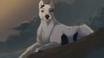 ambiguous_gender black_body black_fur black_nose black_pawpads brown_nose cloud feral fur grass open_mouth pawpads paws plant sky skyscape solo spots tongue tongue_out white_body white_fur shyryp canid canine canis domestic_dog mammal 16:9 digital_media_(artwork) hi_res widescreen