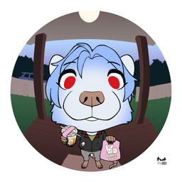 ambiguous_gender anthro barefoot big_head black_clothing black_jacket black_topwear blue_body blue_fur blue_hair bottomwear buckteeth car cheek_tuft chibi clothed clothing delivery_(commerce) facial_tuft feet fisheye_lens food food_delivery fully_clothed fur grey_bottomwear grey_clothing grey_pants hair jacket outside pants porch red_eyes shirt solo standing tail teeth topwear tuft vehicle white_body white_fur yellow_clothing yellow_shirt yellow_topwear foxboy83 tootaloo noelling_(meme) vixen_logic ratricia_(vixen_logic) mammal murid murine rat rodent 1:1 colored digital_media_(artwork) flat_colors full-length_portrait hi_res portrait