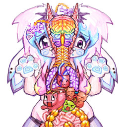 ambiguous_gender angelbite_piercing anthro bone brain creepy_cute ear_piercing eyebrow_through_hair eyebrows facial_piercing fangs female feral fur gore group guts hair handpaw heart_(organ) horn intestines kemono kidney lip_piercing lung neuron open_mouth organs pasties pawpads paws piercing pink_hair rainbow rainbow_brain simple_background slightly_chubby snakebite_piercing spiral stomach teeth translucent translucent_hair where_is_your_god_now white_background alunka heart_creature lagomorph leporid mammal neuron_(organism) organ_creature rabbit 1:1 digital_media_(artwork)