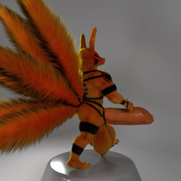 9_tails anthro balls big_balls big_penis black_markings black_nipples erection fluffy fluffy_tail foreskin fur genitals huge_balls huge_penis humanoid_genitalia humanoid_penis hyper hyper_balls hyper_genitalia hyper_penis male markings multi_tail nipples orange_body orange_fur penis solo tail unretracted_foreskin walking ionwing naruto kurama canid canine fox mammal 1:1 3d_(artwork) 3d_animation animated digital_media_(artwork) hi_res no_sound short_playtime turntable_(animation) video