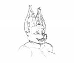 ahegao ear_piercing expressions face_focus fangs female looking_pleasured piercing solo suggestive teeth matelk bat mammal bust_portrait digital_drawing_(artwork) digital_media_(artwork) monochrome portrait