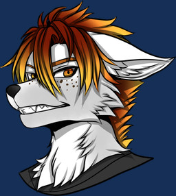 angry anthro bared_teeth black_clothing black_shirt black_topwear clothing fangs freckled_face freckles fur glaring hair looking_at_viewer male red_hair sharp_teeth shirt short_hair solo teeth topwear tuft white_body white_fur snowiefeather canid canine canis fox hybrid mammal wolf alpha_channel