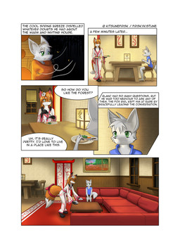 anthro beverage building clothed clothing dialogue duo female furniture house male male/female sofa tea text young friskykitsune absurd_res comic english_text hi_res