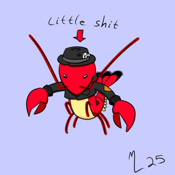 ace_of_hearts ace_of_spades ambiguous_gender bullet_hole card clothing fedora fin hat headgear headwear patched_clothing pincers playing_card suit_jacket tail tail_fin mobsterlobster lober_(mobsterlobster) arthropod crustacean decapod lobster malacostracan marine