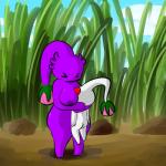 anus backsack balls big_breasts breasts butt duo female flower genitals hug larger_female male male/female nipples not_furry nude plant simple_background size_difference smaller_male squish 1upgobbo nintendo pikmin elemental_creature flora_fauna pikmin_(species) purple_pikmin white_pikmin 1:1 hi_res