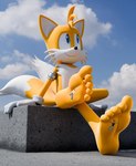 5_toes anthro barefoot extreme_size_difference feet flattened foot_fetish foot_focus foot_play group humanoid_feet male male/male micro oblivious plantigrade size_difference soles stuck_to_foot toes trio feetymcfoot sega sonic_the_hedgehog_(series) miles_prower canid canine fox mammal 3d_(artwork) absurd_res digital_media_(artwork) hi_res