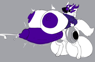 4_ears animal_genitalia anthro areola balls big_areola big_balls big_breasts big_butt big_penis blush breasts butt clothing ejaculation erection flustered genital_raphe genitals growth gynomorph hands-free horn huge_balls huge_breasts huge_penis hyper hyper_breasts intersex machine multi_ear nipples penis raphe_(anatomy) screen screen_face scrotal_raphe sheath solo tail thick_thighs wardrobe_malfunction commanderthings protogen digital_media_(artwork) hi_res