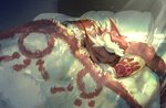 anthro beard bed bedding biped blanket eyes_closed facial_hair furniture humanoid_hands kemono lying male pillow red_body sleeping solo itohiro0305 lifewonders tokyo_afterschool_summoners itzamna_(tas) iguana iguanid lizard reptile scalie 2021 absurd_res hi_res