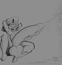 abs anthro aroused balls big_balls big_penis bodily_fluids clenching_balls clothing collar collar_lock collar_only cum cum_on_ground cum_on_wall ejaculation excessive_cum excessive_genital_fluids eye_roll eyelashes fangs femboy genital_fluids genitals glans hands_behind_back happy hat hat_only headgear headgear_only headwear headwear_only heart_symbol huge_balls huge_penis humanoid_genitalia humanoid_penis hyper hyper_genitalia hyper_penis long_eyelashes looking_pleasured looking_up male masturbation mostly_nude narrowed_eyes nude onomatopoeia penis retracted_balls scrotum_flap shortstack simple_background solo sound_effects stitch_(sewing) stroking_penis teeth text thick_thighs vein veiny_balls duck_somemore chaos_(scraftit) domestic_cat felid feline felis humanoid mammal monster monstrous_humanoid absurd_res cross-hatching hatching_(art) hi_res monochrome shaded