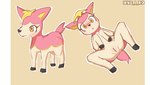 blush eyelashes female feral fur genitals looking_at_viewer lying on_back pink_body pink_fur presenting presenting_pussy pussy simple_background solo spread_legs spreading ne_i_ro nintendo pokemon deerling generation_5_pokemon pokemon_(species) spring_deerling hi_res watermark