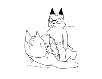 anal anal_penetration animal_genitalia animal_penis anthro balls big_balls big_penis bodily_fluids canine_genitalia canine_penis cowgirl_position cum cum_inside cum_on_body cum_on_head cum_on_penis cumshot duo ejaculation excessive_cum excessive_genital_fluids eyewear femboy from_front_position genital_fluids genitals glasses knot knotted_penis male male/male nerd nude on_bottom on_top penetration penis precum sex size_difference sweat text vein veiny_balls veiny_penis foxfreeguy keith_(foxfreeguy) roddy_(foxfreeguy) canid canine canis fox mammal wolf absurd_res english_text hi_res monochrome