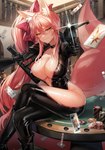 aiming aiming_at_viewer animal_ears animal_humanoid assault_rifle big_breasts big_tail blush bodysuit breasts canid canid_humanoid canine canine_humanoid card casino casino_night casino_table cleavage clothed clothing crossed_legs dual_wielding eyewear fate_(series) female femme_fatale fluffy fluffy_ears fluffy_tail fox fox_ears fox_humanoid fox_tail furniture glasses glistening gun gyozu02 hair handgun hi_res holding_assault_rifle holding_gun holding_handgun holding_object holding_pistol holding_ranged_weapon holding_rifle holding_weapon huge_breasts humanoid inside koyanskaya_(fate) long_hair looking_at_viewer mammal mammal_humanoid on_table pink_hair pistol playing_card poker_cards poker_chip poker_table ranged_weapon rifle sexy_eyes sitting sitting_on_table skinsuit smile solo table tail tailed_humanoid tight_clothing type-moon weapon
