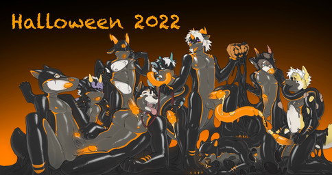 anal anal_penetration anthro bodily_fluids clothing cock_gag cum drone dronification erection fur gag gagged genital_fluids genitals goo_transformation group horn hypnosis identity_death jack-o'-lantern latex latex_clothing latex_skinsuit lock_bulge lock_symbol male male/male male_penetrated mind_control nipples null_bulge oral oral_penetration penetration penis precum ringed_eyes sex simple_background skinsuit tentacles text tight_clothing transformation visor whcy animate_inanimate goo_creature living_clothing 2022 absurd_res dated english_text hi_res