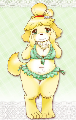 animal_crossing anthro bikini breasts female isabelle_(animal_crossing) looking_at_viewer nintendo setouchi_kurage swimsuit video_games
Rating: Safe
Score: 5
User: Ko-san
Date: April 19, 2014