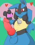 animal_genitalia animal_penis anthro canine_genitalia canine_penis condom condom_wrapper erection genitals holidays knot male penis presenting presenting_penis sexual_barrier_device solo malawrist nintendo pokemon valentine's_day generation_4_pokemon lucario pokemon_(species)