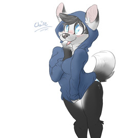 anthro blue_eyes blush clothed clothing female hoodie panties simple_background solo tongue tongue_out topwear underwear white_background backsash canid canine canis domestic_dog husky mammal nordic_sled_dog spitz absurd_res digital_media_(artwork) hi_res