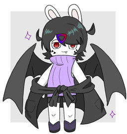 accessory anthro bangs black_bottomwear black_clothing black_hair black_jacket black_markings black_shorts black_topwear black_wings bottomwear cheek_markings closed_smile clothed clothed_anthro clothed_female clothing facial_markings fangs female flat_chested footwear fully_clothed fully_clothed_anthro fully_clothed_female fur grey_background hair hair_accessory hairclip head_markings jacket light markings membrane_(anatomy) membranous_wings mouth_closed noseless pockets pupils purple_clothing purple_footwear purple_shoes purple_sweater purple_topwear red_eyes shoes shorts simple_background sleeveless_sweater slit_pupils smile smiling_at_viewer solo sparkles standing straight_legs sweater teeth topwear white_body white_fur wings peypey_mei1925 raving_rabbids rayman_(series) ubisoft fan_character lulu_(peypey_mei1925) hybrid lagomorph mammal rabbid vampire 2023 colored digital_drawing_(artwork) digital_media_(artwork) english_description lighting shaded